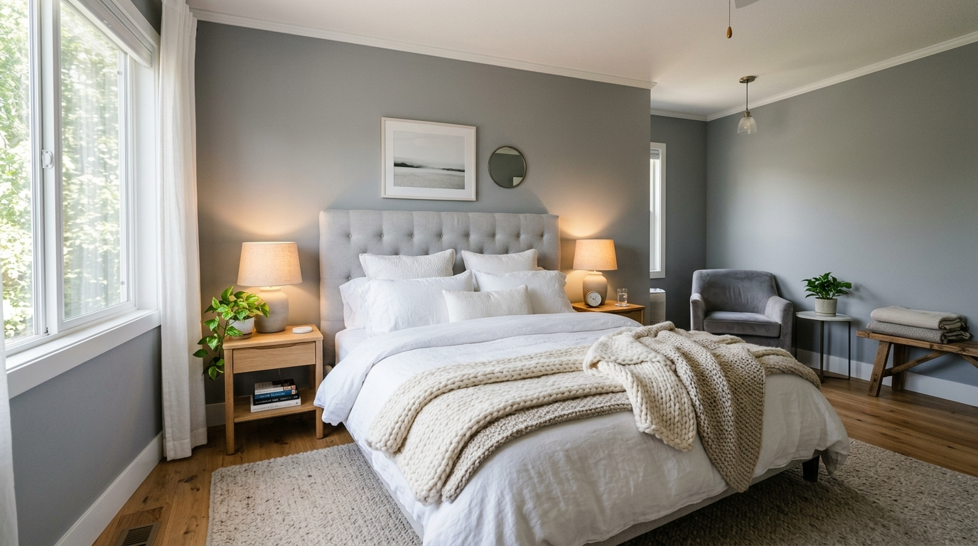 15 Cozy Grey and White Bedroom Styles for a Quiet Peaceful Retreat